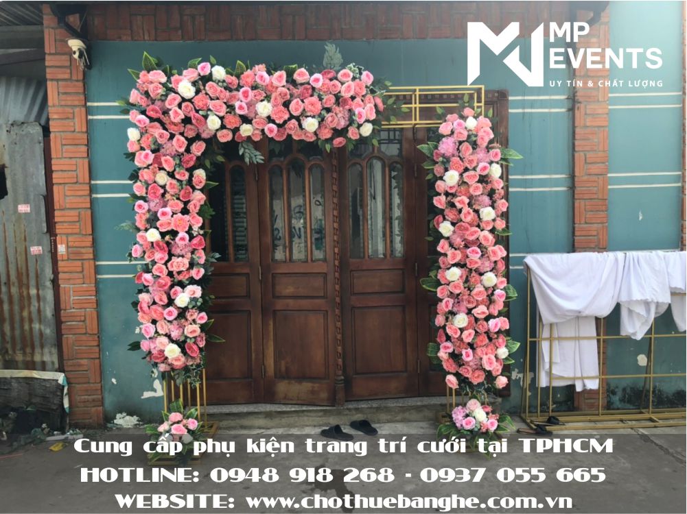 Bán cổng cưới hoa lụa đẹp nhất 2021 tại TPHCM