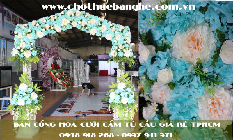 Bán cổng hoa cưới cẩm tú cầu giá rẻ tại TPHCM