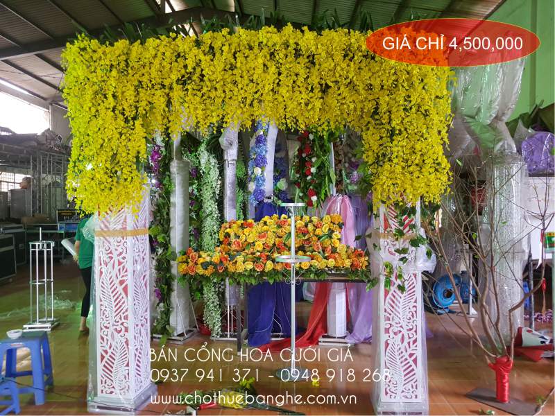 Địa chỉ bán cổng hoa cưới giá rẻ tại TPHCM ( Cổng hoa lan vũ nữ vàng) 