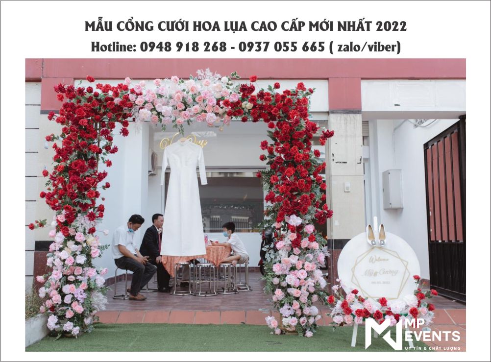 Xưởng sản xuất cổng hoa cưới lụa cao cấp theo yêu cầu tại TPHCM