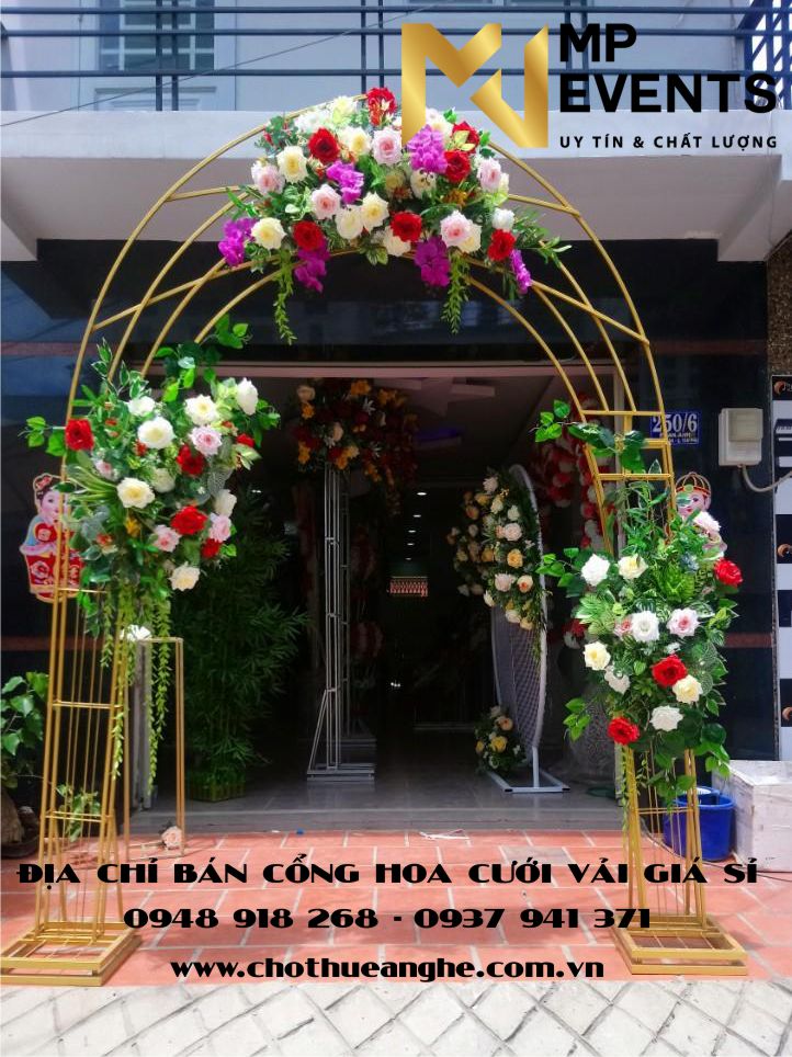 Cửa hàng bán cổng hoa cưới vải giá sỉ tại TPHCM