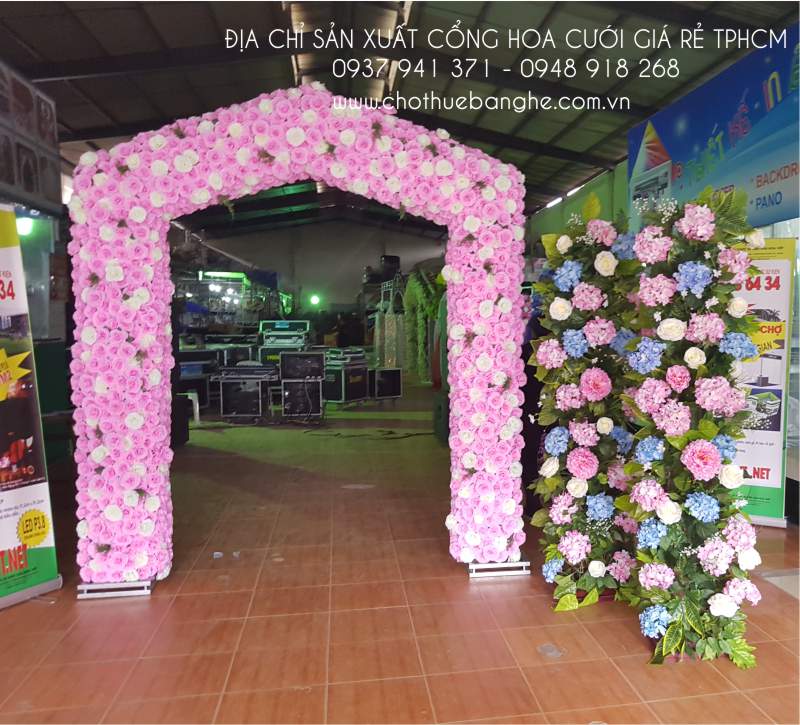 Địa chỉ sản xuất cổng hoa cưới đẹp giá rẻ tại tphcm