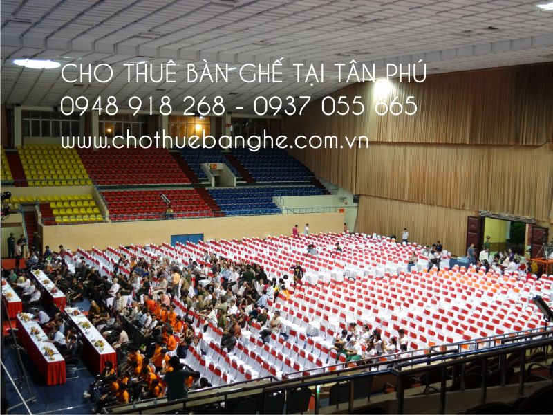 Cho thuê ghế banquet số lượng lớn phục vụ lễ hội võ thuật tại nhà thi đấu Tân Binh