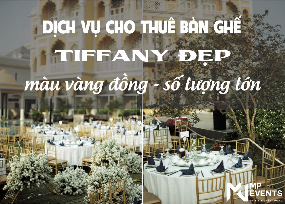 Cho thuê bộ bàn tròn ghế tiffany cao cấp cho đám cưới ngoài trời tại Chloe Gallery quận 7