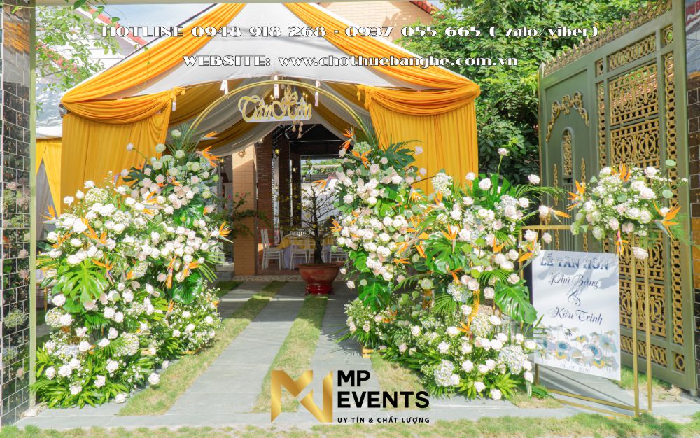 Giá thuê rạp cưới màu vàng đồng tại TPHCM | TỔ CHỨC SỰ KIỆN - CƯỚI HỎI MEDIA PRO