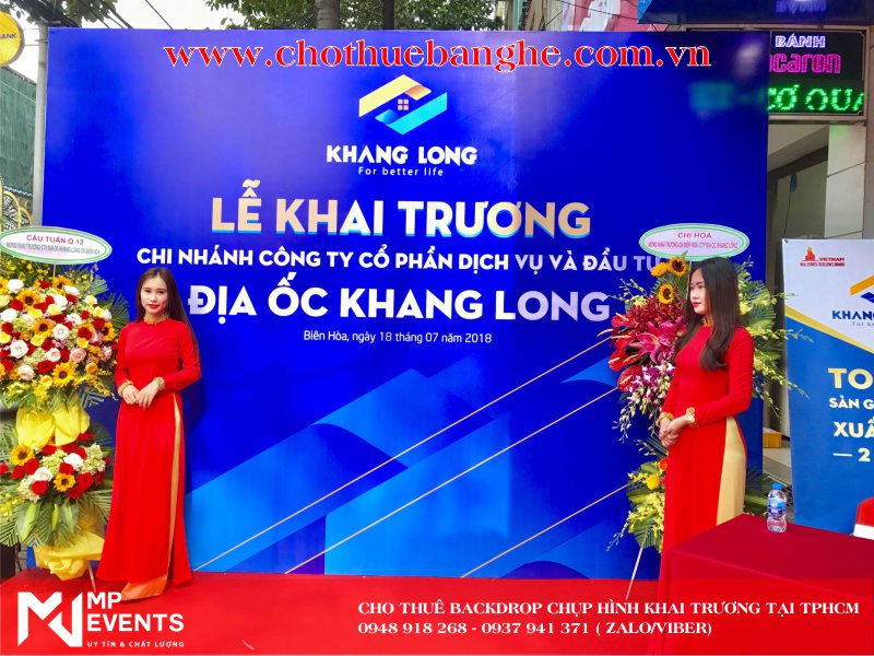 Cho thuê backdrop lễ khai trương tại Bình Tân
