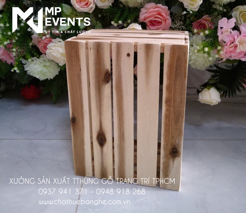Xưởng sản xuất thùng gỗ trang trí đám cưới giá rẻ TPHCM