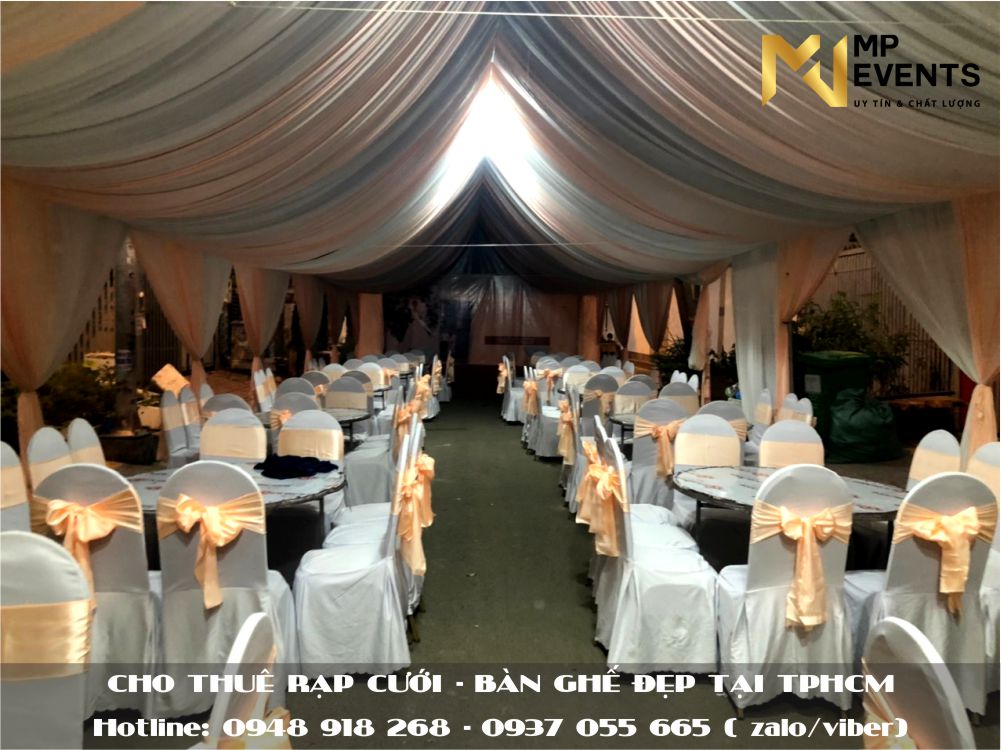 Cho thuê rạp cưới - bàn ghế đãi tiệc đẹp tại quận 12 TPHCM