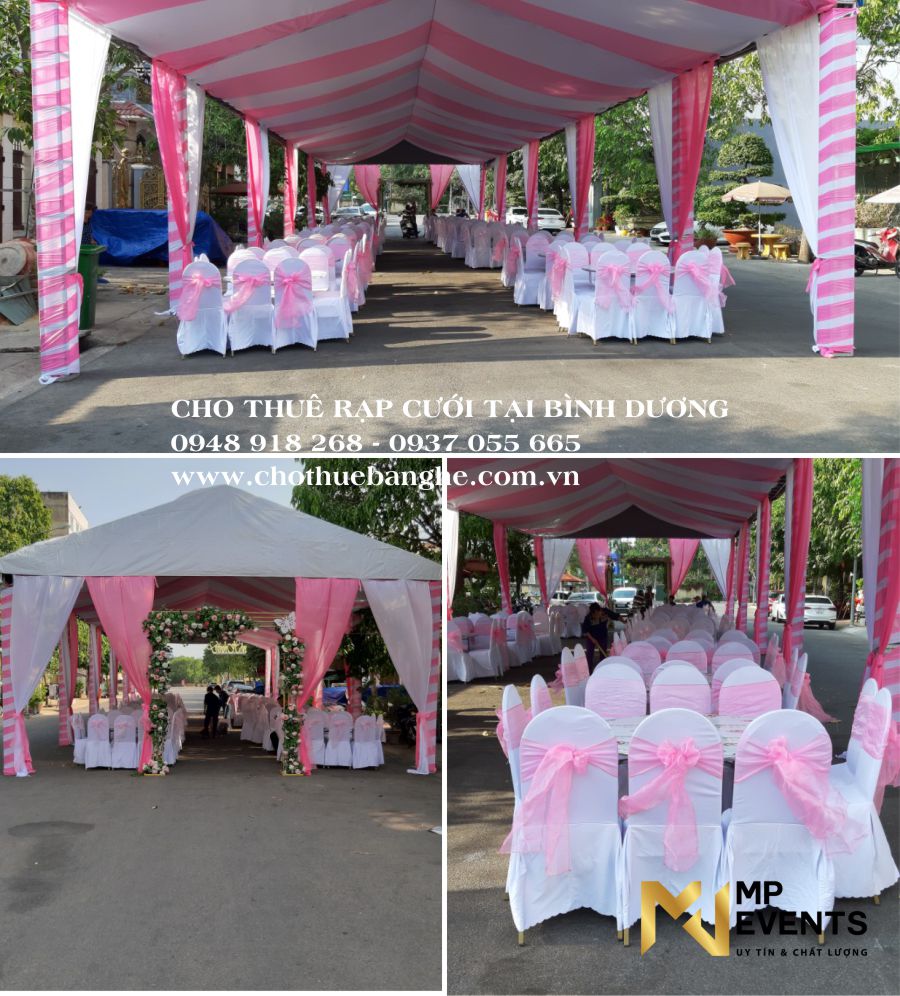 Cho thuê rạp cưới màu hồng đẹp tại TPHCM