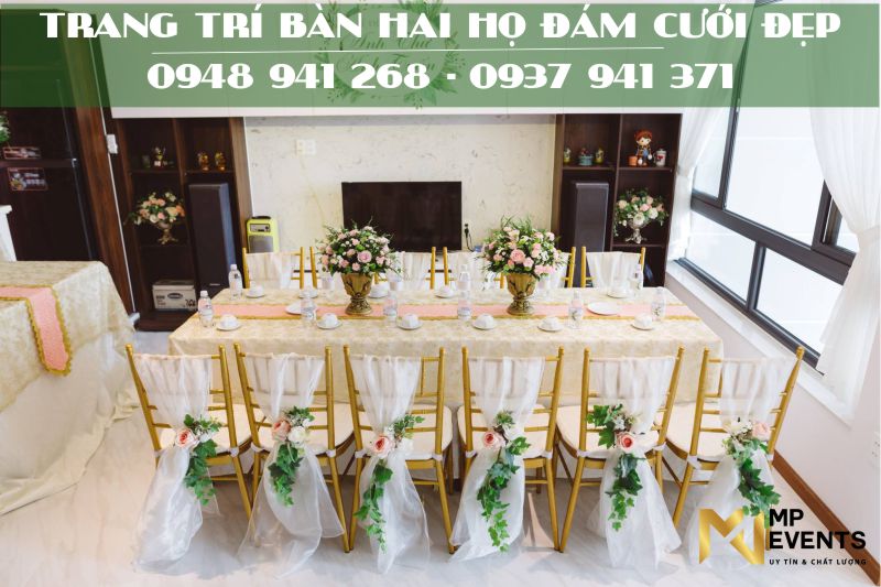 Dịch vụ trang trí bàn hai họ đám cưới đẹp tại TPHCM