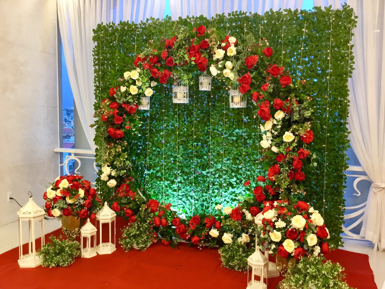 Bán và cho thuê backdrop cưới hoa vải tại TPHCM