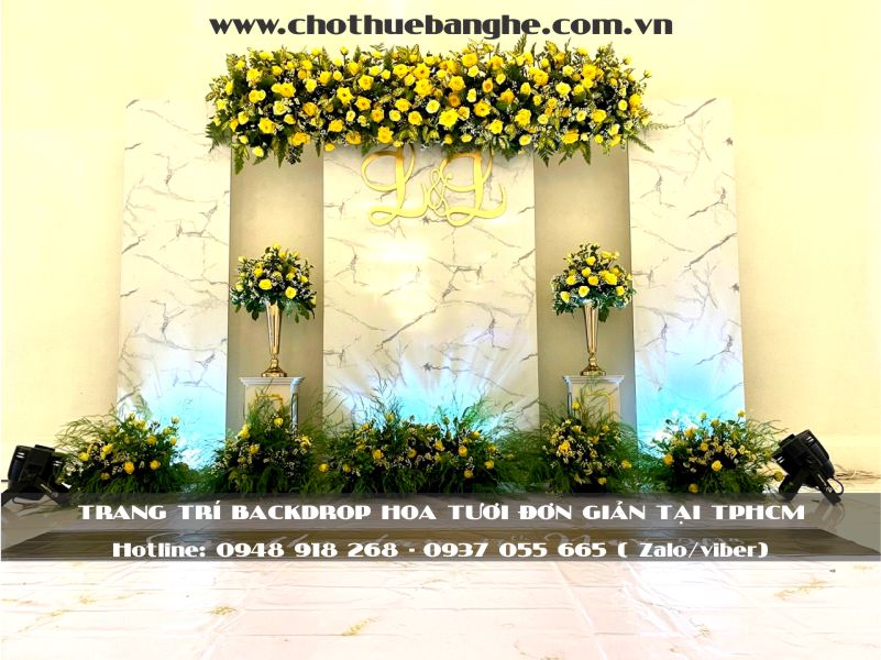 Dịch vụ trang trí sảnh chụp hình cưới hoa tươi giá rẻ tại TPHCM