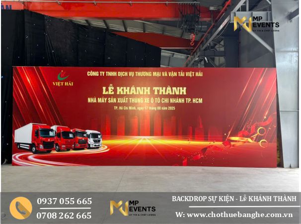 Cho thuê backdrop check in Lễ Khánh Thành