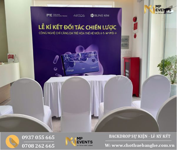 Backdrop cho lễ ký kết hợp tác