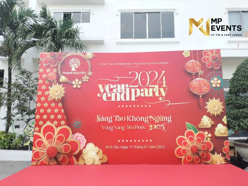 Cho thuê sân khấu backdrop cho Year End Party