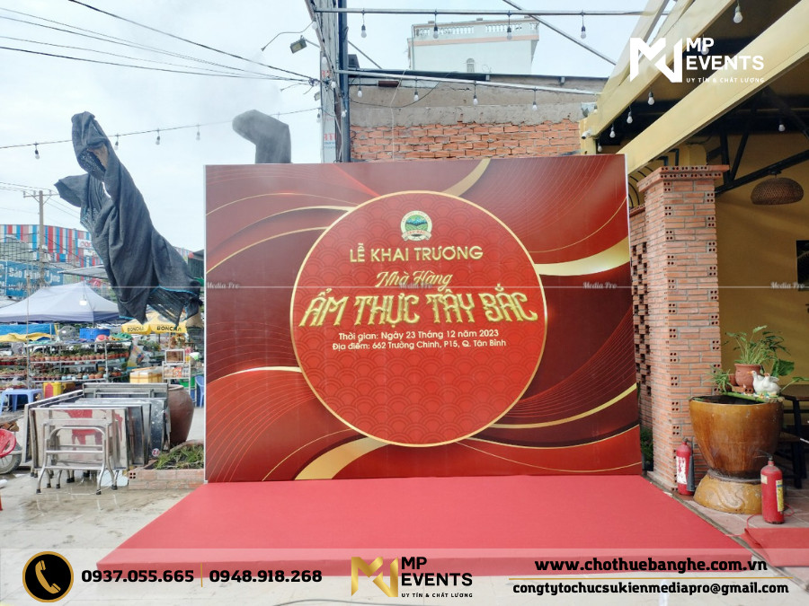 Cho thuê backdrop tổ chức khai trương tại Tân Bình