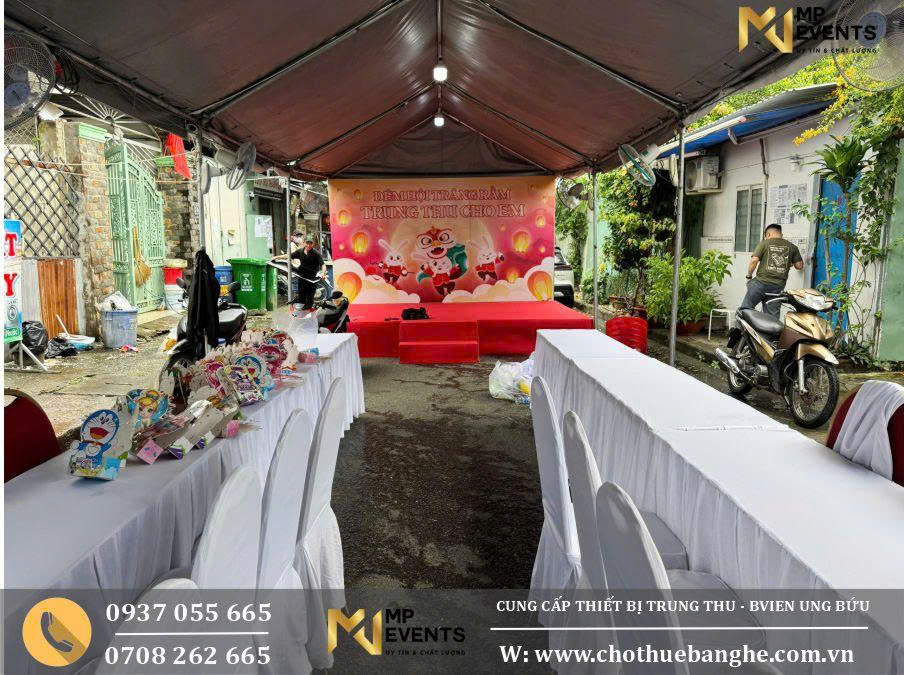 Cho thuê trọn gói rạp - sân khâu backdrop - bàn ghế cho buổi Tết Trung Thu