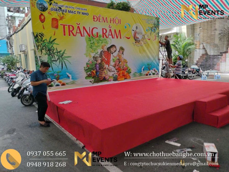 Cho thuê rạp che, sân khấu backdrop cho Tết Trung Thu tại nhà thờ ở Phú Nhuận