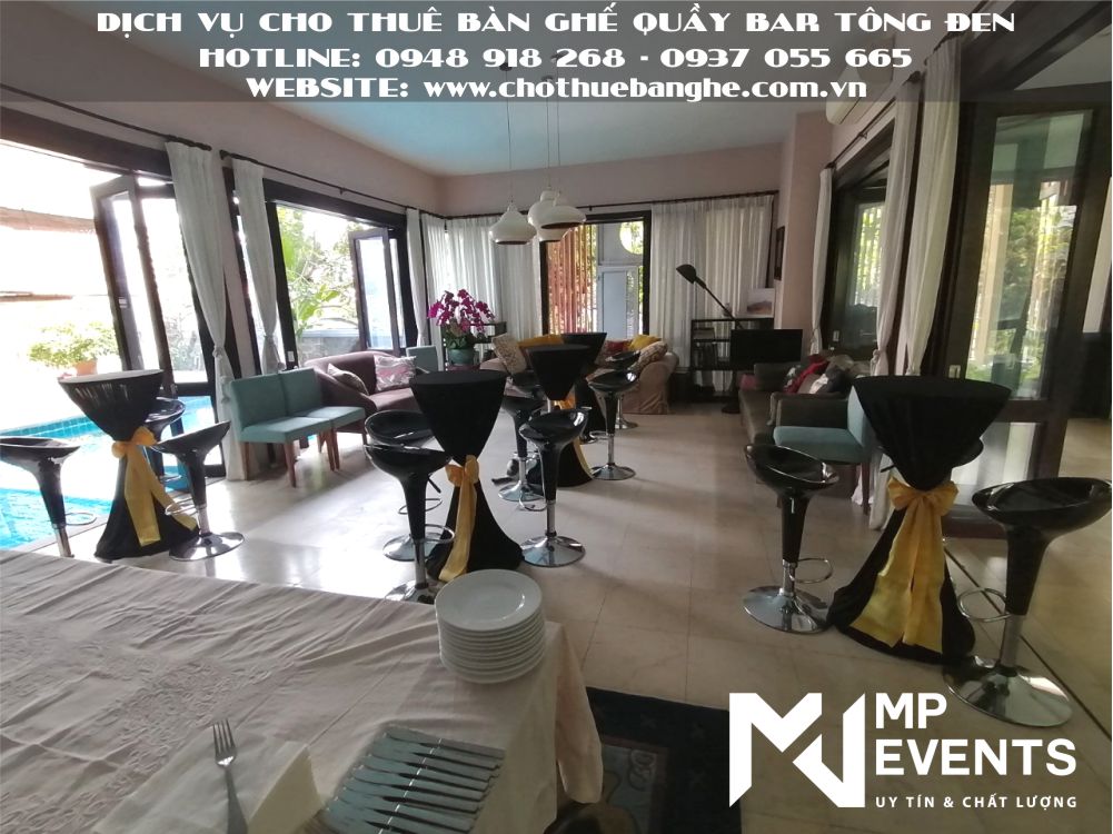 Dịch vụ cho thuê bàn ghế bar đen đẹp tại TPHCM