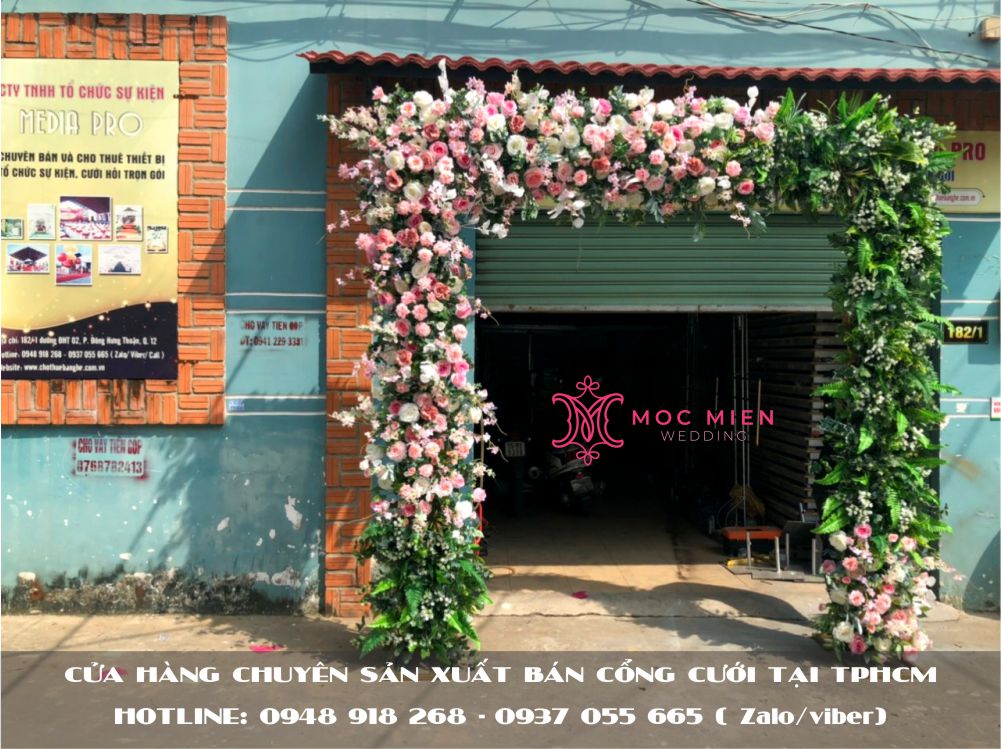 Bán cổng cưới hoa lụa đẹp tại TPHCM