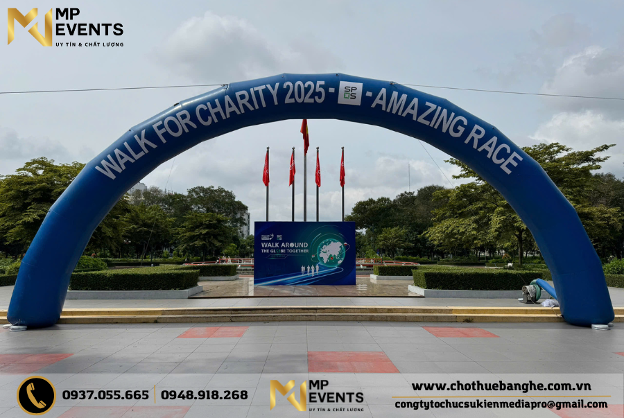 Cổng hơi cho giải đi bộ từ thiện tại Quận 12 năm 2025