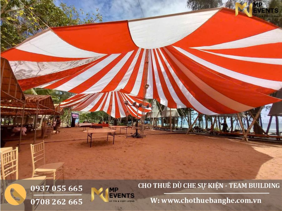 Cho thuê dù che sự kiện team building của các công ty tại tphcm
