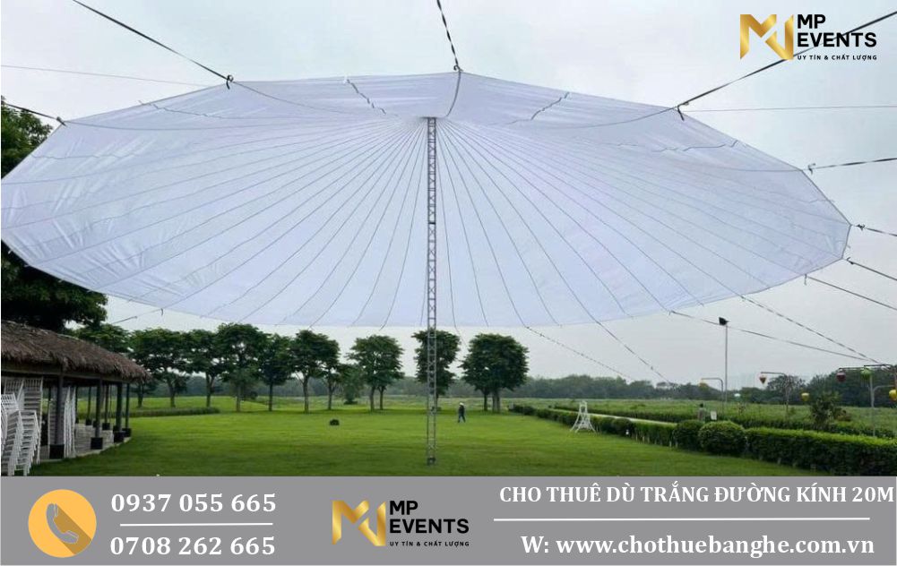 Cho thuê dù trắng đường kính 20m tại TP. HCM