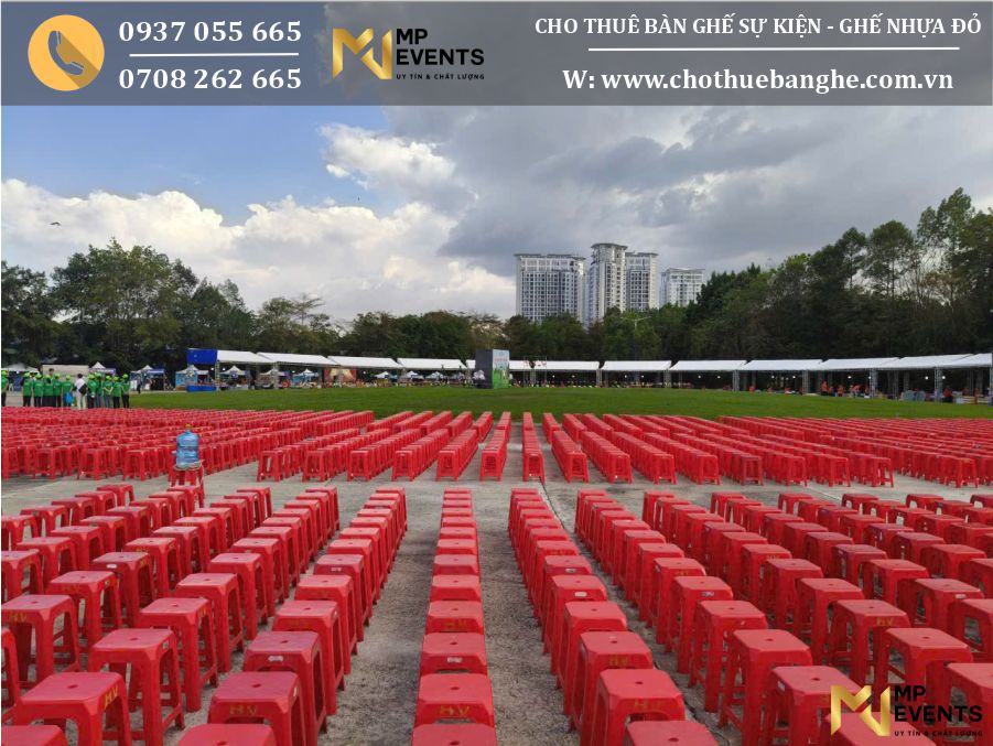 Cho thuê ghế nhựa đỏ tổ chức sự kiện thiếu nhi