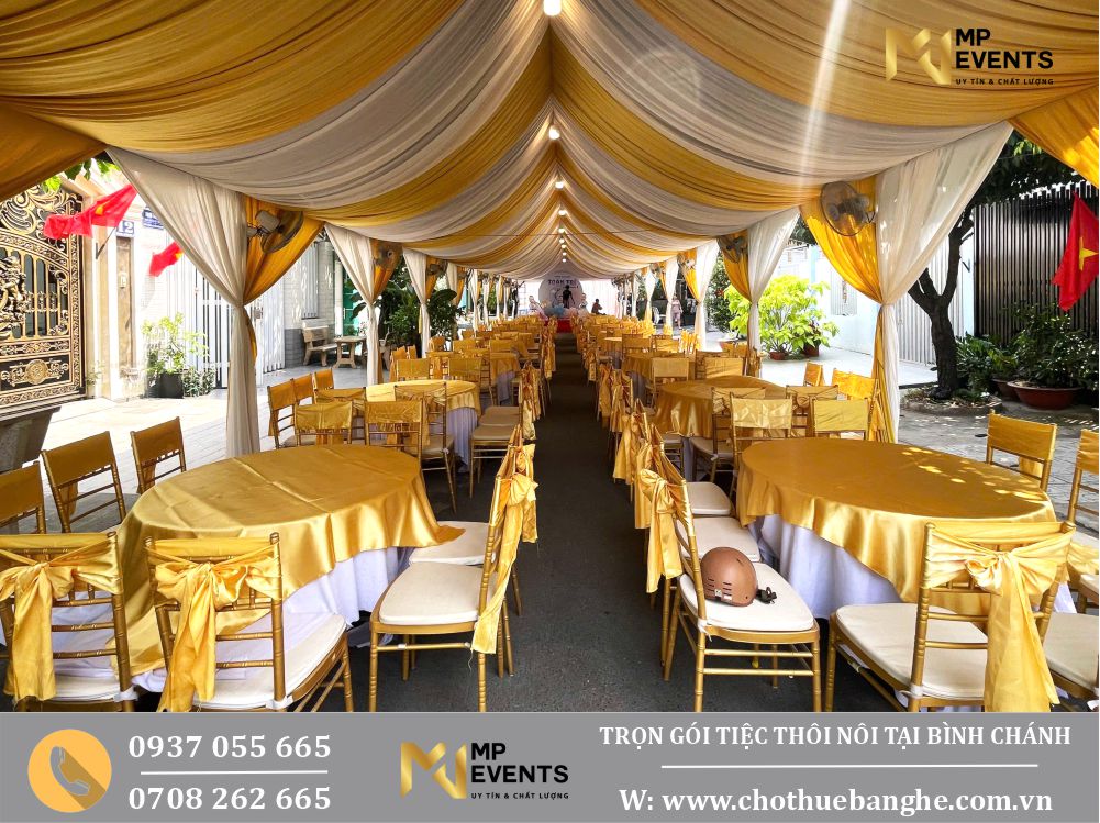 Cho thuê bàn ghế tiffany đãi tiệc thôi nôi tại Bình Chánh