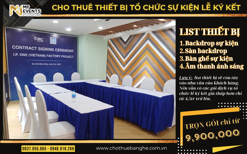 Cho thuê thiết bị tổ chức sự kiện lễ ký kết hợp tác tại tphcm