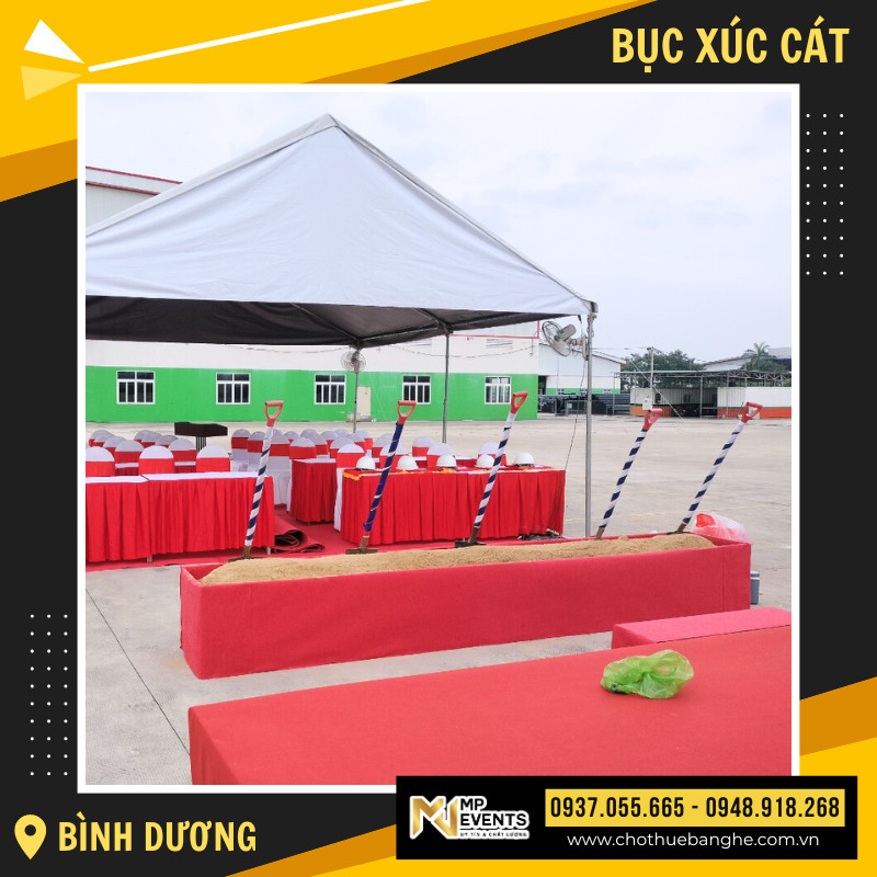 cho thuê bục xúc cát cho lễ khởi công tại bình dương