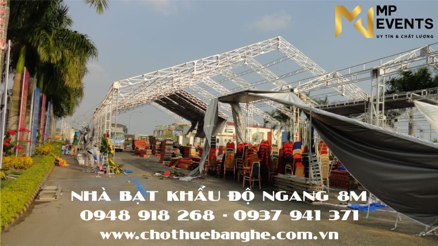 Cho thuê nhà bạt sự kiện khẩu độ ngang 6m tại tphcm