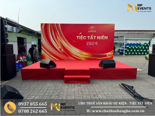 Mẫu sân khấu backdrop đẹp cho tiệc tất niên công ty cuối năm
