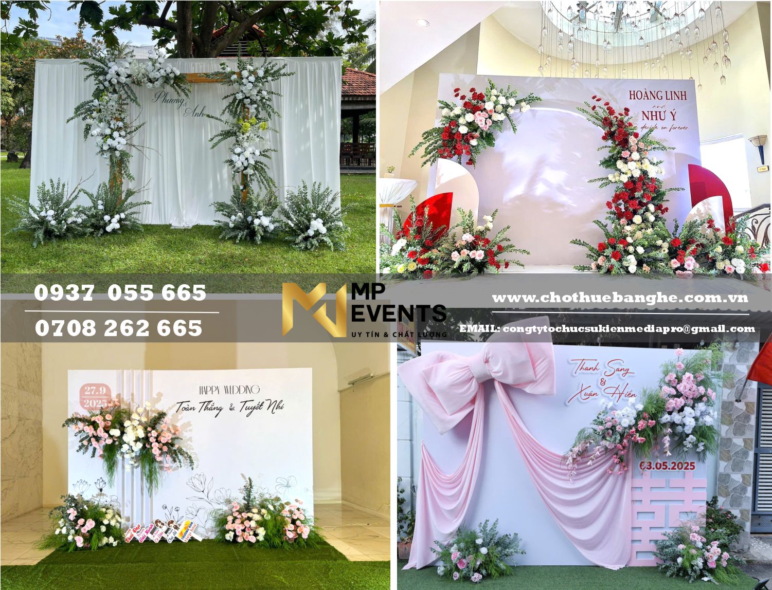 Trang trí backdrop chụp hình tại nhà hàng TPHCM